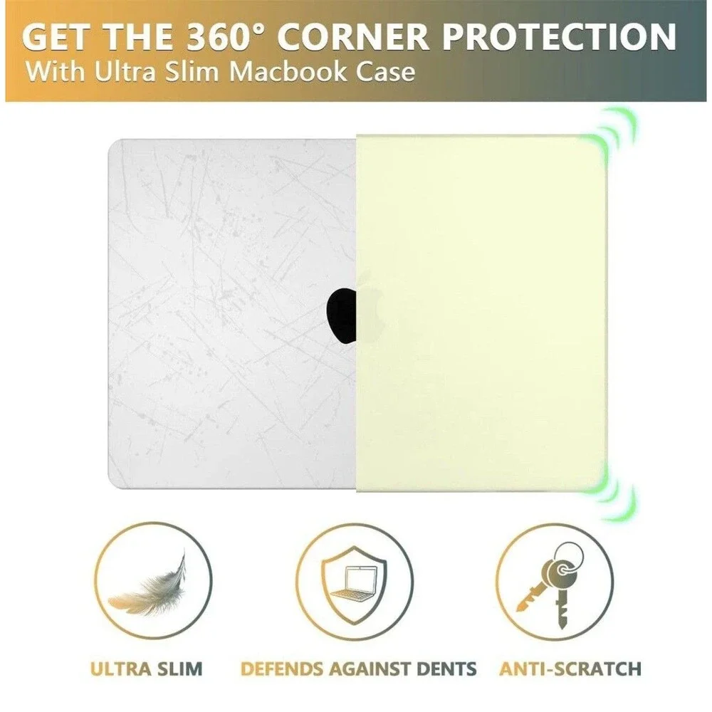 CISSOOK Mellow Yellow Case for MacBook Pro 14 Inch M3 Chip